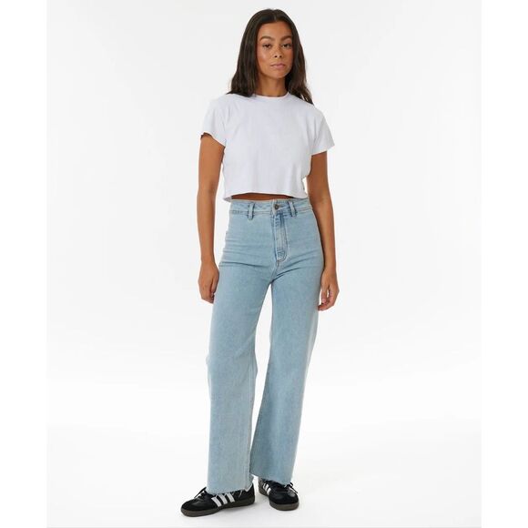 Rip Curl Women’s Surfwear Light Wash High Rise Wide Leg Jeans Size 32 - Picture 1 of 8